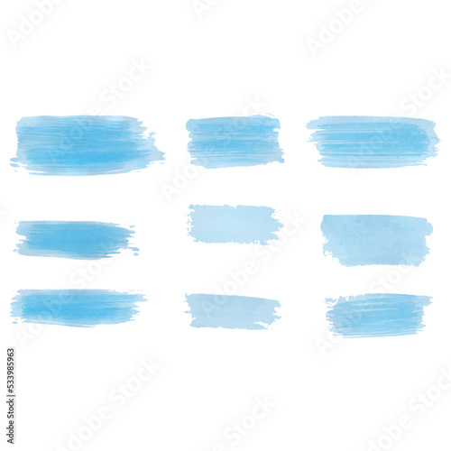 Set of watercolor stain. Spots on a white background. Watercolor texture with brush strokes.