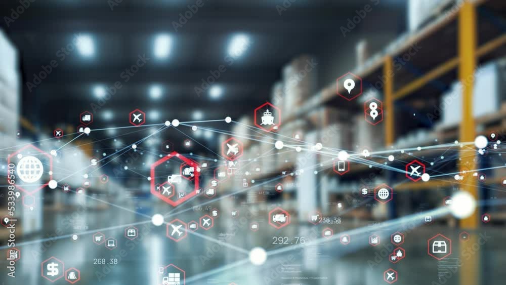 Distribution center and communication network concept.