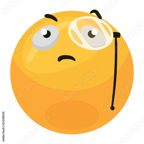emoji with monocular 3d style