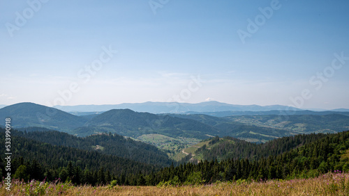 panorama of the mountains in autumn