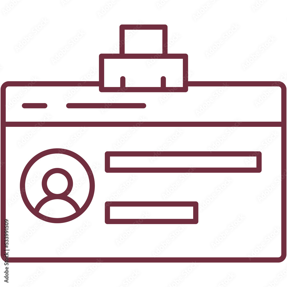 Pass id card icon vector identification badge Pass id card icon vector identification badge