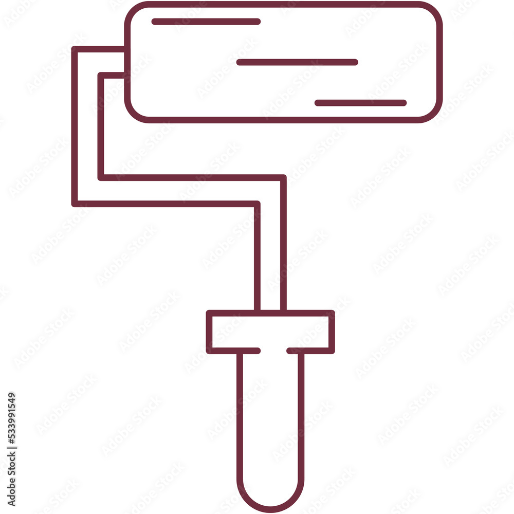 Paint roller icon vector roll brush on white Paint roller icon vector roll brush on white