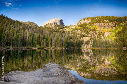 Hallett Peak at Bear Lake Trail in Rocky Mountain National Park photo