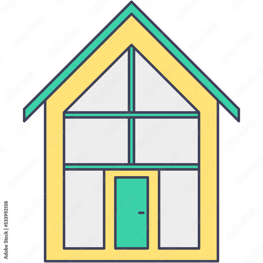 Smart home icon house building outline vector