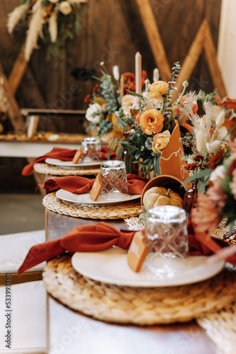 fall wedding table settings