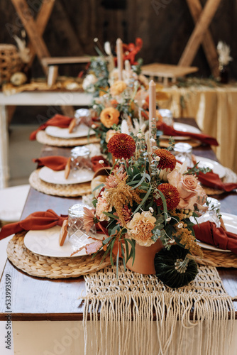 fall wedding table arrangements 