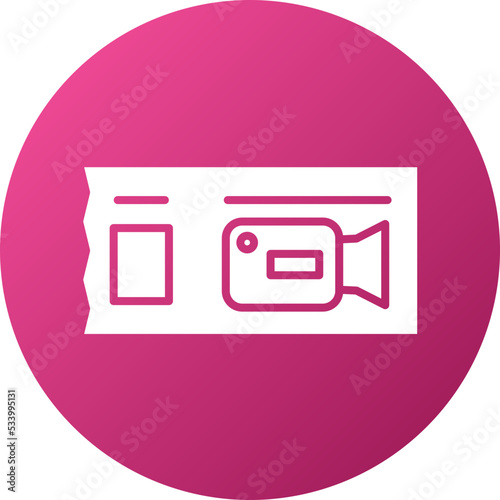 Movie Ticket Icon Style