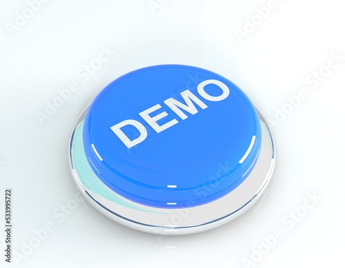 3d demo button isolated 
