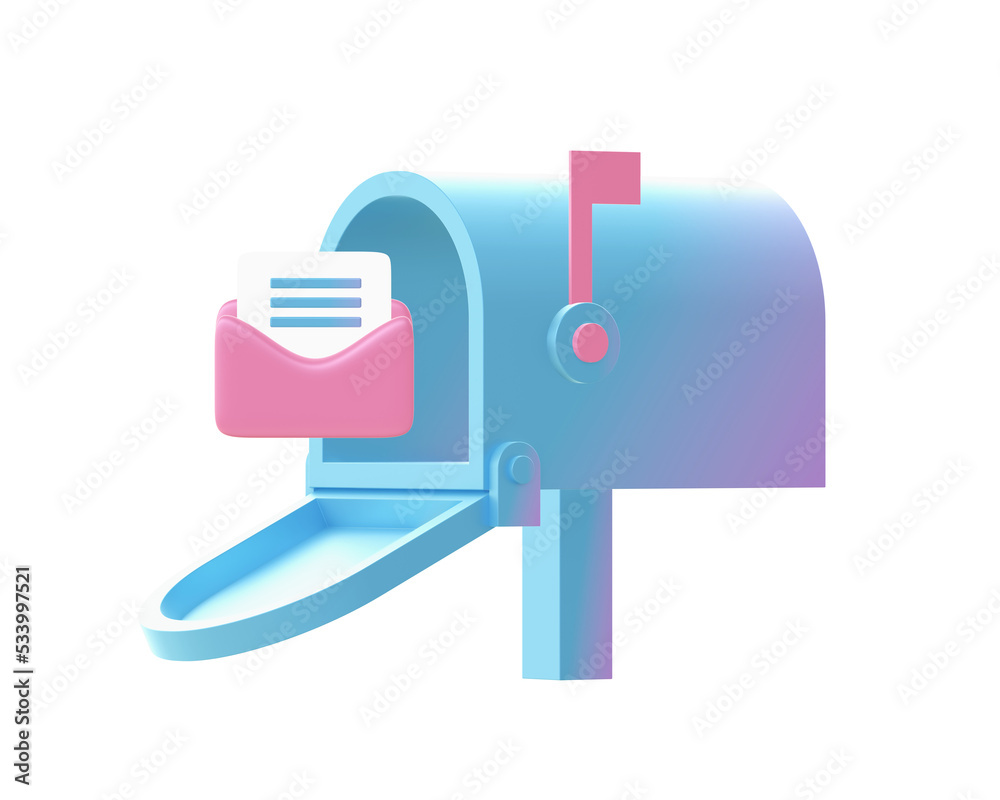 3d render of Gradient Mailbox with mail illustration icons for web social media ads designs
3d render of Gradient Mailbox with mail illustration icons for web social media ads designs