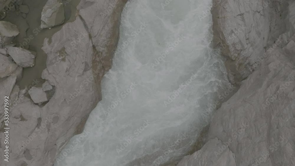 Mountain river. A rapid flow of clean water between rocks. Bubbling water, foam and splashes. Water flow in a mountain gorge. Slow motion 120 fps, ProRes 422, 10 bit ungraded DJI D-LOG video Mountain river. A rapid flow of clean water between rocks. Bubbling water, foam and splashes. Water flow in a mountain gorge. Slow motion 120 fps, ProRes 422, 10 bit ungraded DJI D-LOG video