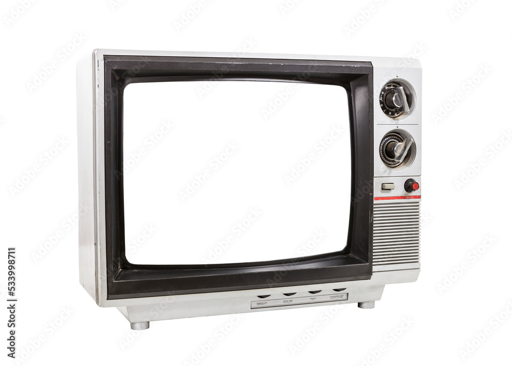 Portable television isolated with cut out screen. Portable television isolated with cut out screen.