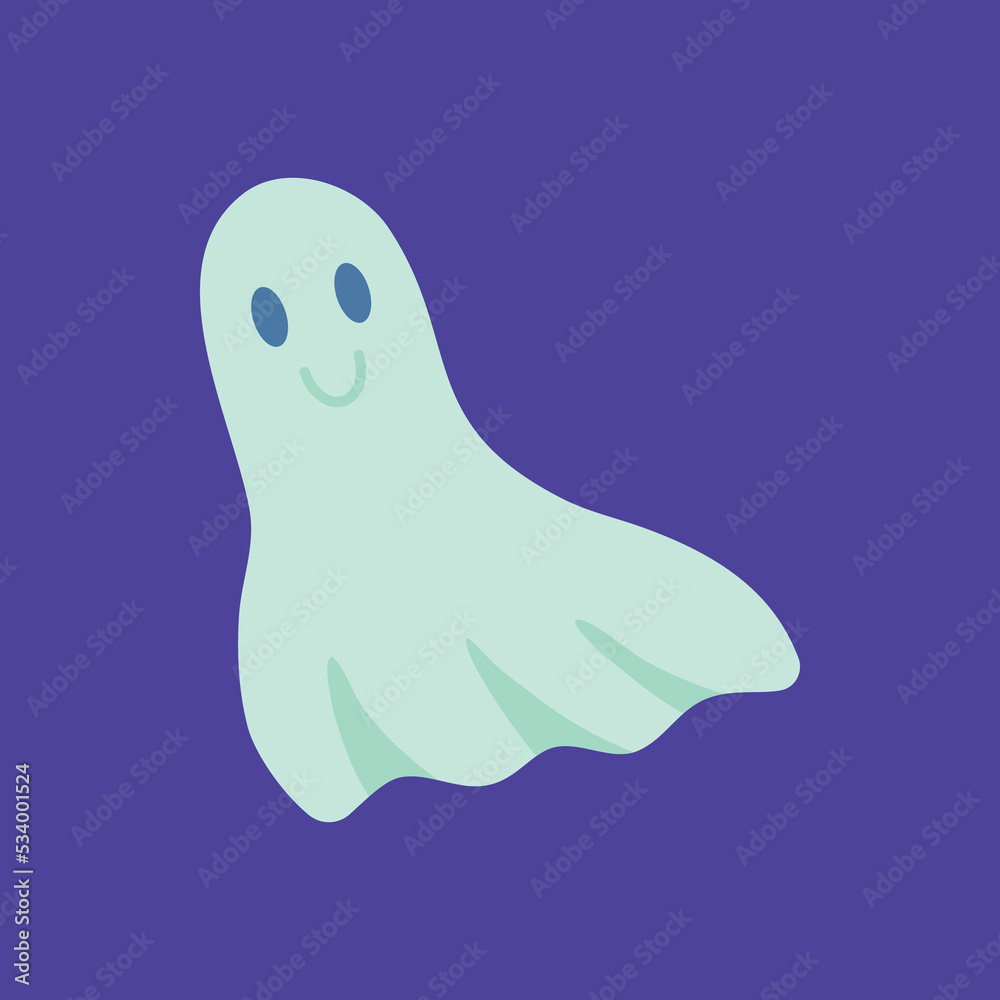 Cartoon Color Character Funny Happy Ghost Halloween Concept Flat Design Style. Vector illustration Cartoon Color Character Funny Happy Ghost Halloween Concept Flat Design Style. Vector illustration