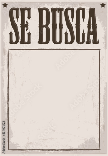 Se Busca, Wanted poster Spanish text template.