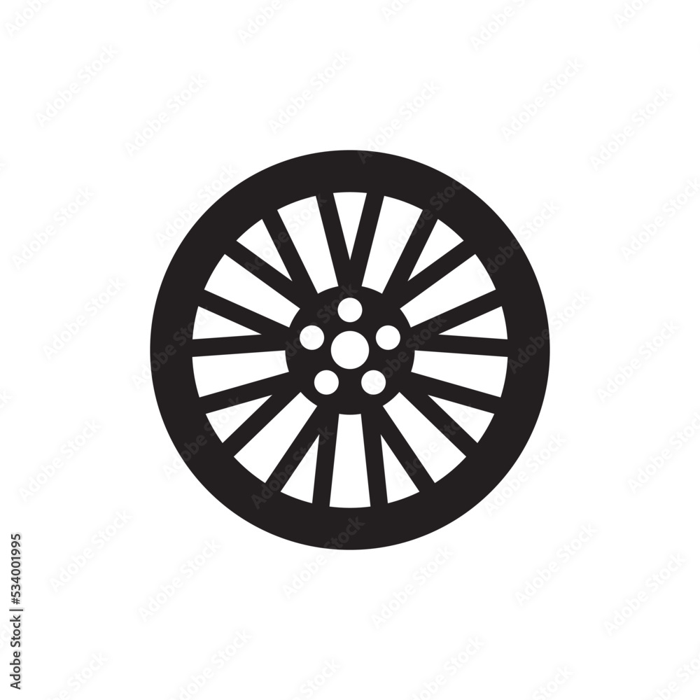 Fototapeta premium Alloy Wheels Icon Vector Illustration