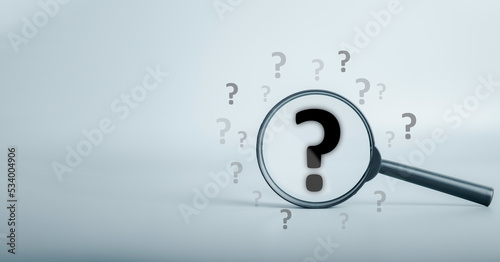 Obraz na plátně Magnifying glass and question mark sign icon