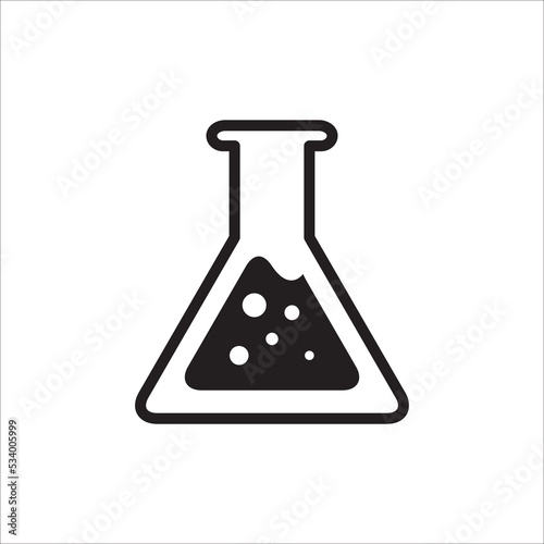 Erlenmeyer Flask Laboratory Glass Icon VectorTemplate Illustration Design