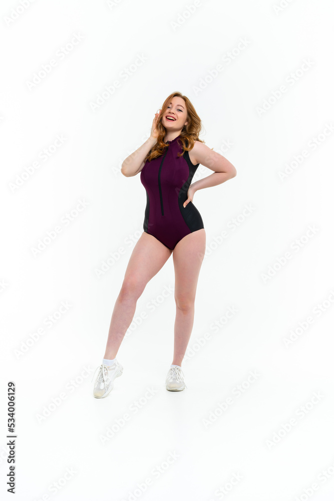 model size posing bodysuit on white background model size posing bodysuit on white background