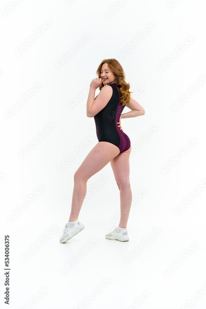 model size posing bodysuit on white background model size posing bodysuit on white background