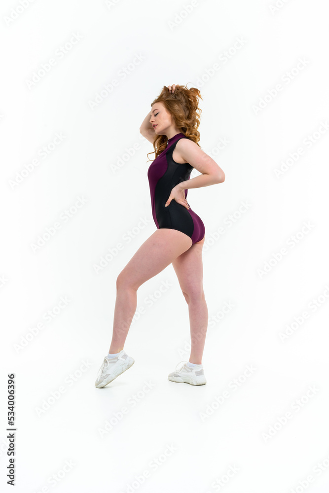 model size posing bodysuit on white background model size posing bodysuit on white background