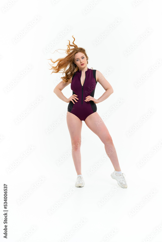 model size posing bodysuit on white background model size posing bodysuit on white background
