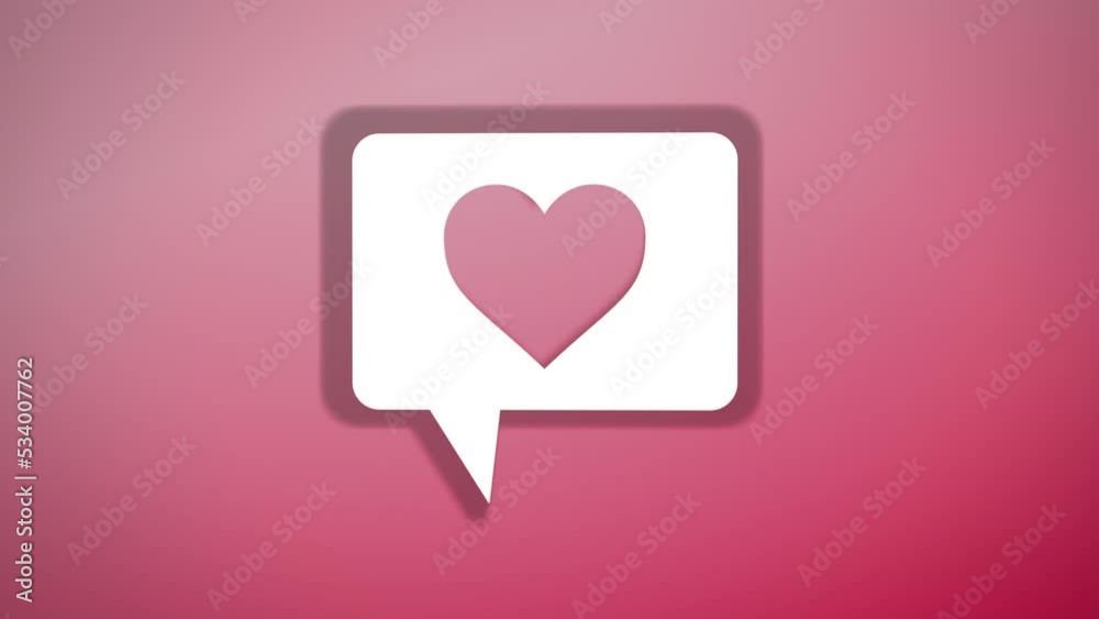 Pulsating heart icon on rectangular speech bubble against red background. Social media asset, Valentine's day Pulsating heart icon on rectangular speech bubble against red background. Social media asset, Valentine's day