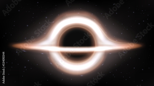 Gargantua Black Hole, Space Concept. Vector Illustration photo