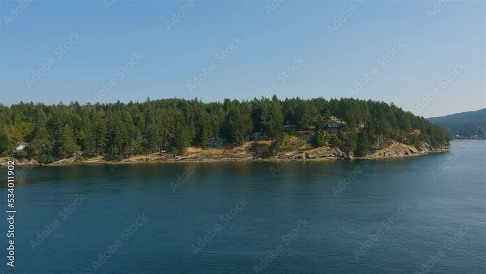 Canadian Landscape by the ocean and mountains. Summer Season. Gulf Islands near Vancouver Island, British Columbia, Canada. Canadian Landscape. Canadian Landscape by the ocean and mountains. Summer Season. Gulf Islands near Vancouver Island, British Columbia, Canada. Canadian Landscape.