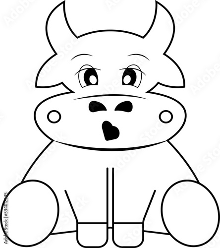 Cute cow for a children s coloring book. The outline of a cow.