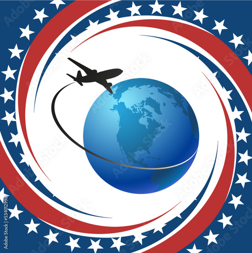 american flag and globe