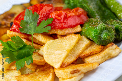 Turkish style mixed vegetable fried (Karisik Kizartma) photo