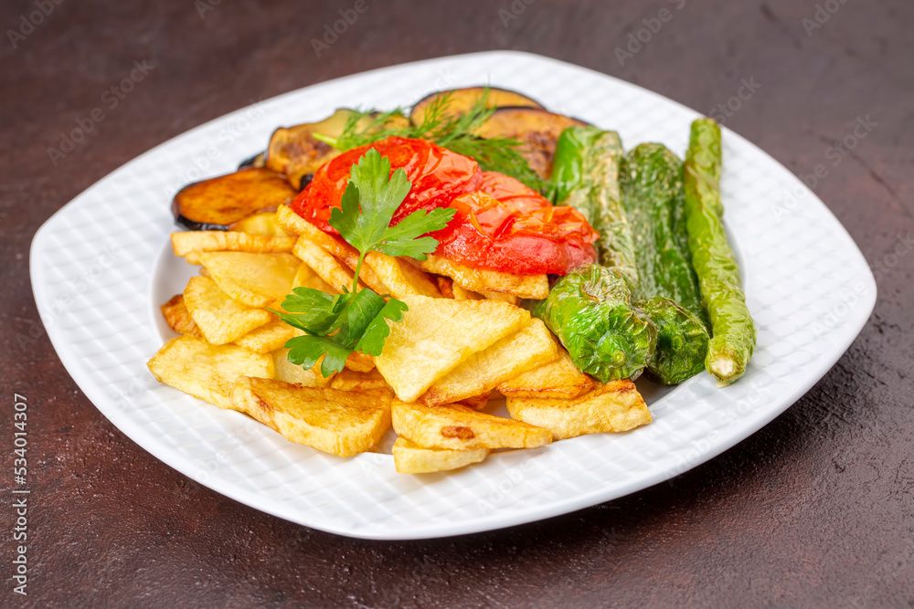 Turkish style mixed vegetable fried (Karisik Kizartma)
