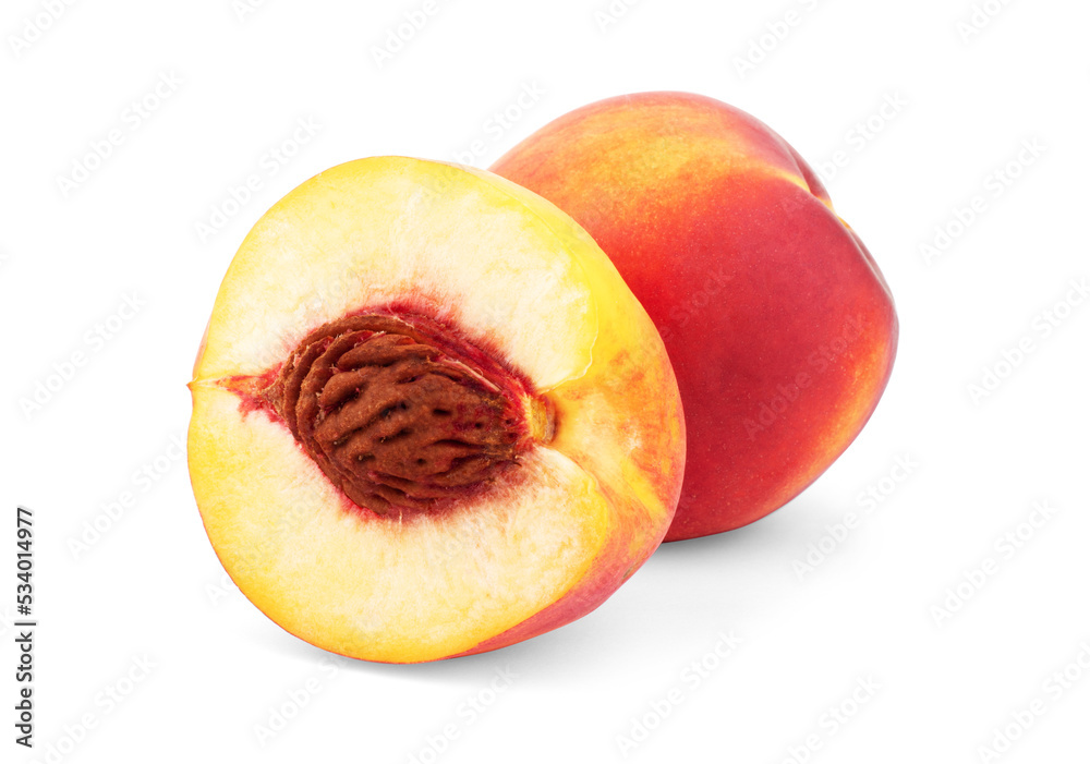 Nectarine fruit isolated on white background cutout Nectarine fruit isolated on white background cutout