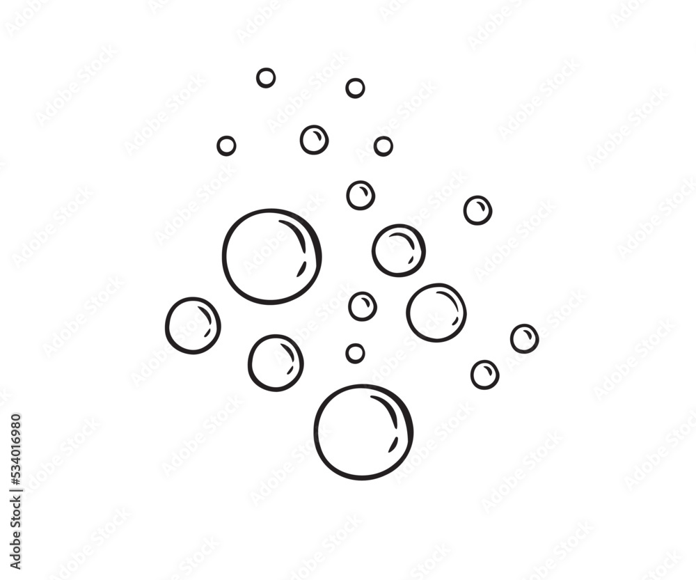 Bubble doodle water vector illustration design template. Outline simple Bubble doodle water vector illustration design template. Outline simple