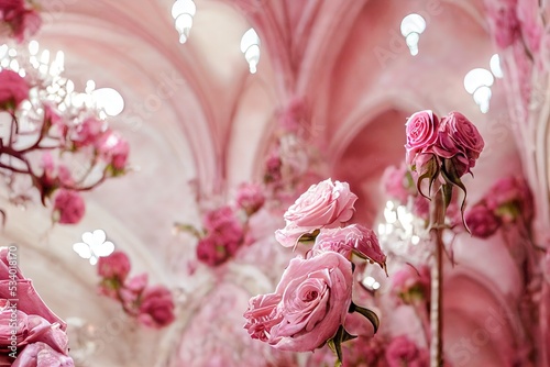 Pink roses background