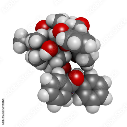 Paclitaxel cancer chemotherapy drug, chemical structure. photo