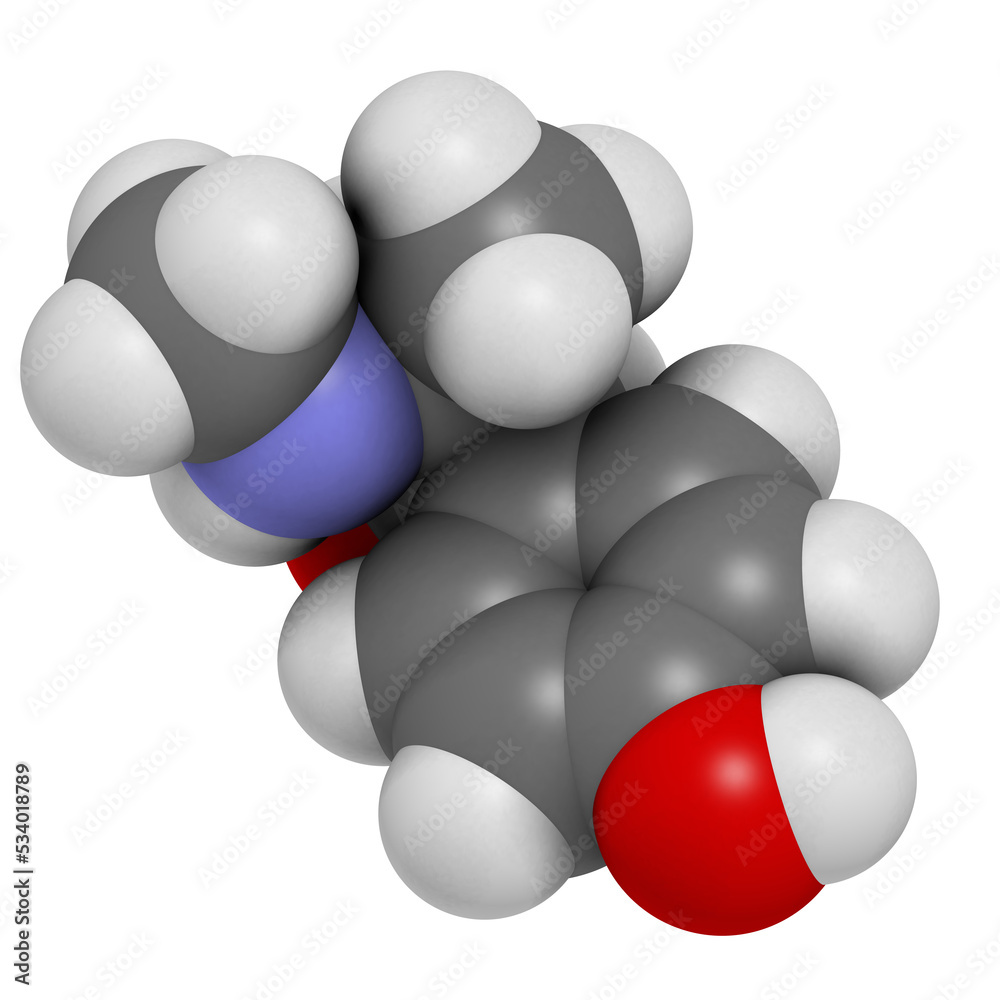 Oxilofrine (methylsynephrine, oxyephrine) stimulant drug, chemical structure. Oxilofrine (methylsynephrine, oxyephrine) stimulant drug, chemical structure.