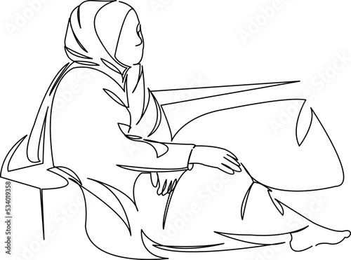 muslim woman resting