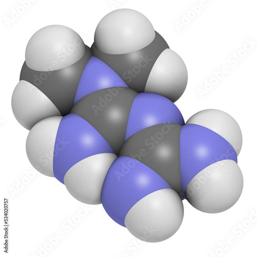 Metformin diabetes drug (biguanide class), chemical structure. photo