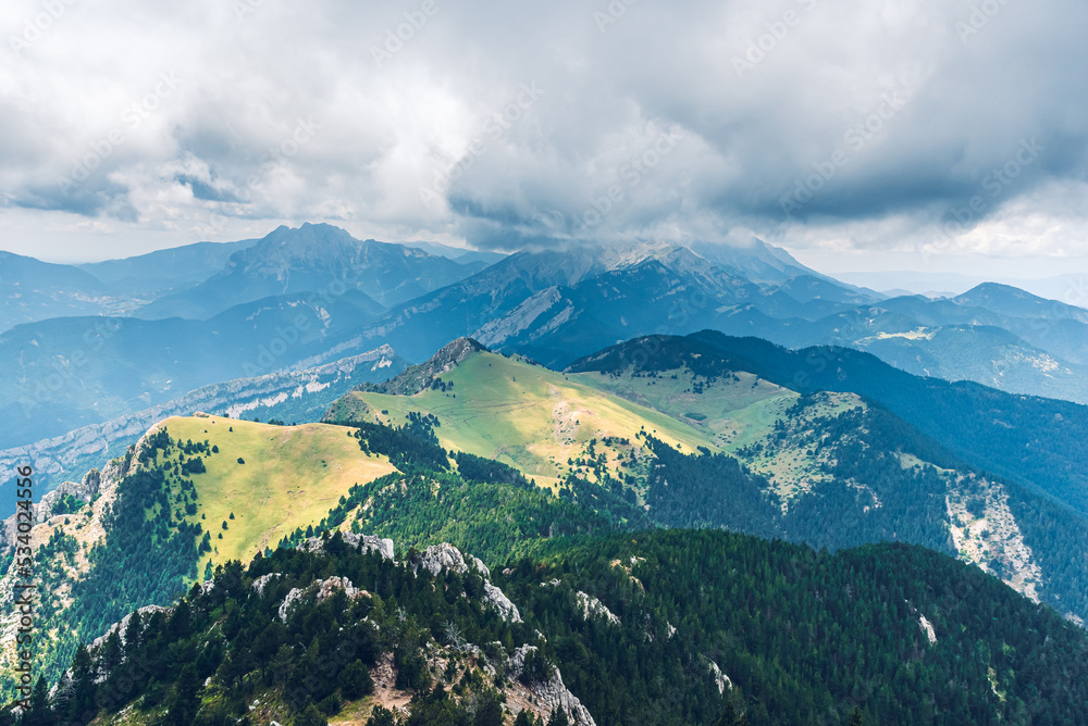 Clouds of rain over the green mountains. Clouds of rain over the green mountains.