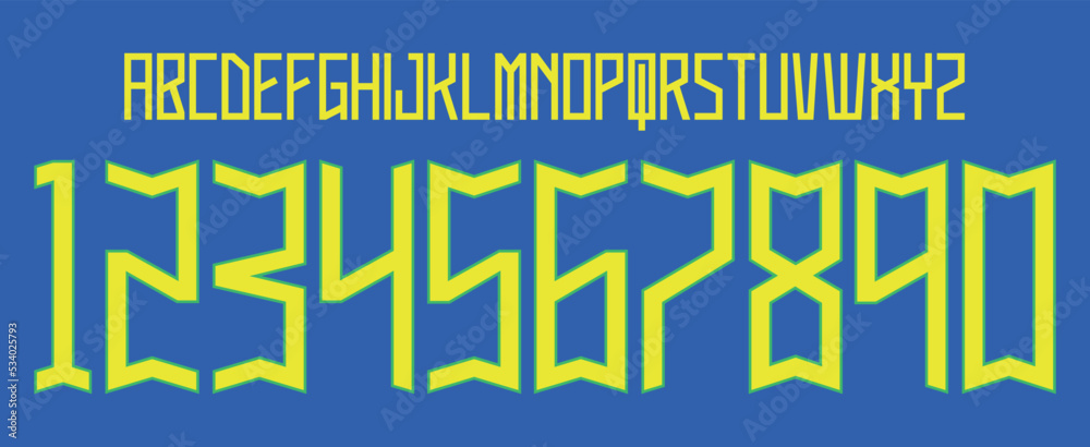 font vector team 2022 kit sport style font. football style font