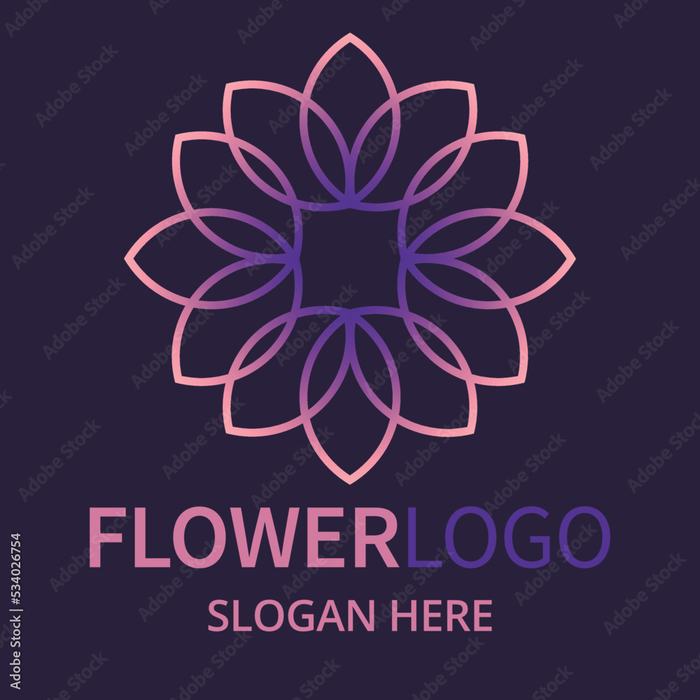 Logo model in purple and pink gradient Logo model in purple and pink gradient