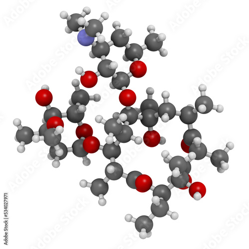 Erythromycin antibiotic drug (macrolide class), chemical structure