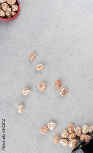 Delicious cinnamon cookies on the marble background