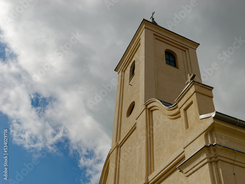 Old Catholic Church of St. Anthony, Zagreb, Croatia with a cloudy sky in the background