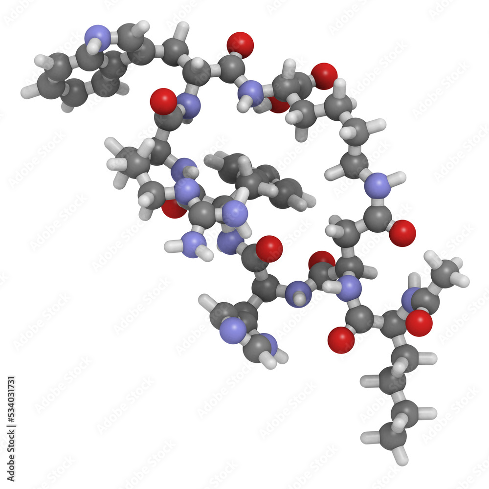 Bremelanotide molecule, chemical structure