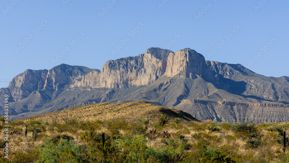 Landscape view of Guadalupe Peak and El Capitan