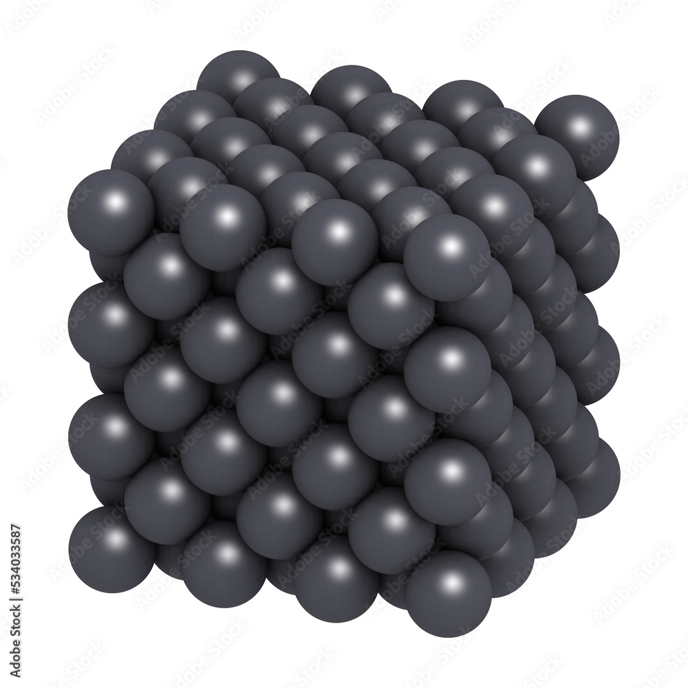 Silver metal (Ag), crystal structure. Silver metal (Ag), crystal structure.