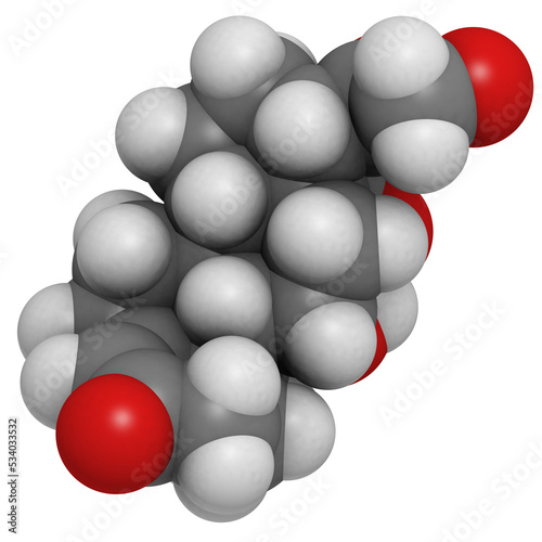 Aldosterone mineralocorticoid hormone  molecular model.