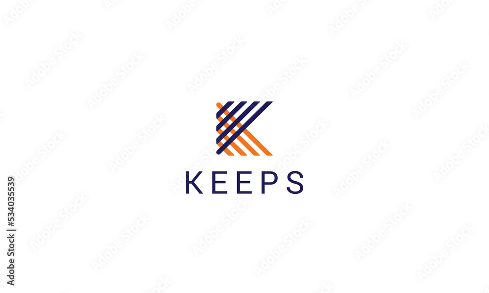 Letter K line art technological modern logo Letter K line art technological modern logo