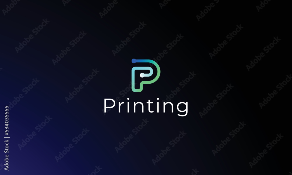 Letter P creative technological modern circuit logo Letter P creative technological modern circuit logo